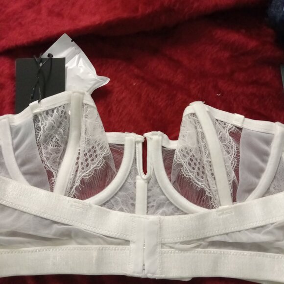 Thistle and Spire Mirage Ivory bra and panty set thong strapless convertible XL - Picture 2 of 4